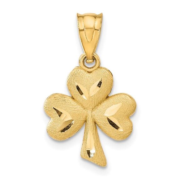 14k Yellow Gold Shamrock Charm